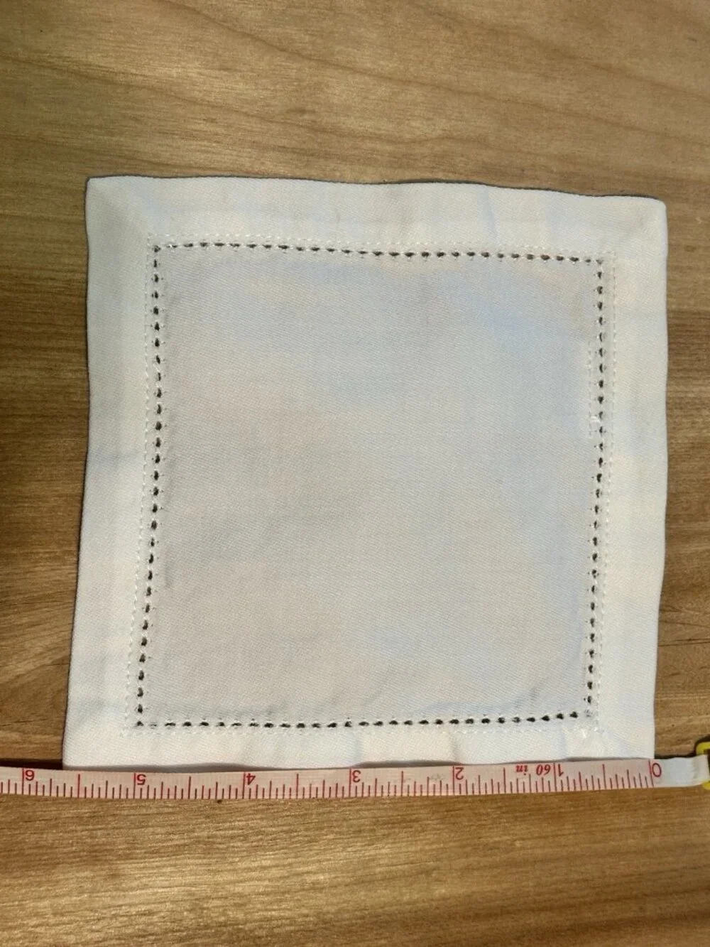 7 WILLIAMS SONOMA 100% Cotton Hemstitched Cocktail Napkins Party Coaster EUC